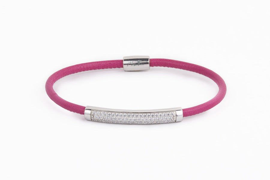 BRACCIALE TUBULAIRE CON NAPPA FUCSIA