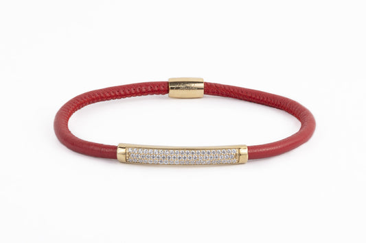 BRACCIALE TUBULAIRE CON NAPPA ROSSO