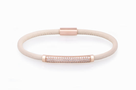 BRACCIALE TUBULAIRE CON NAPPA AVORIO