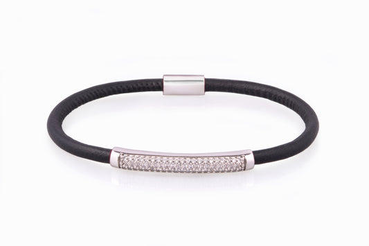 BRACCIALE TUBULAIRE CON NAPPA NERO