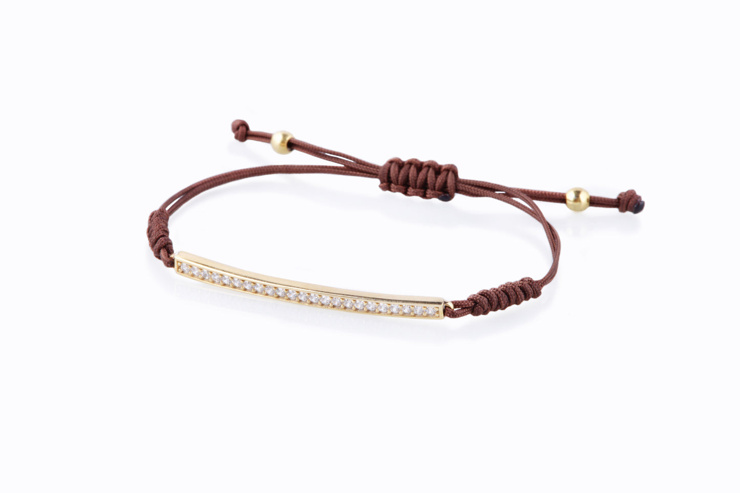 BRACCIALE BAGUETTE CON MACRAMÈ MARRONE